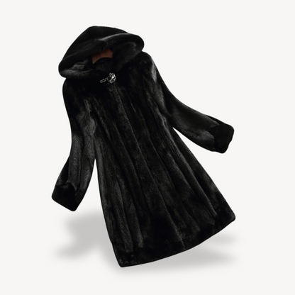 Ladies Warm Faux Fur Parka Coat Long Sleeve