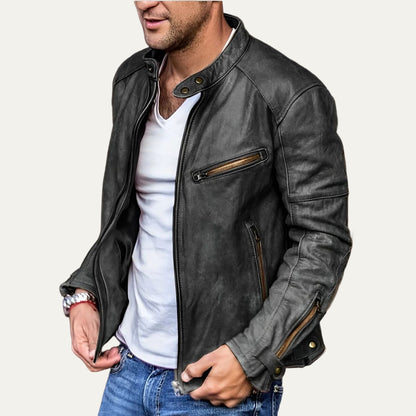 Slim Fit Biker Fake Leather Jacket