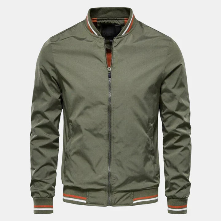 Stylish Men's Leather Bomber Jacket