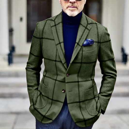 Men's Classic Plaid Blazer - OutfitLondon