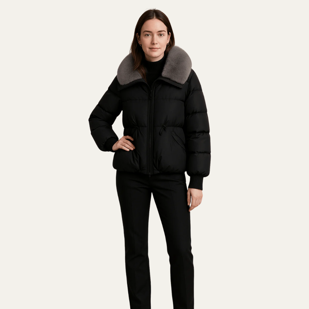 Warm Faux Fur Short Down Puffer Jacket - OutfitLondon