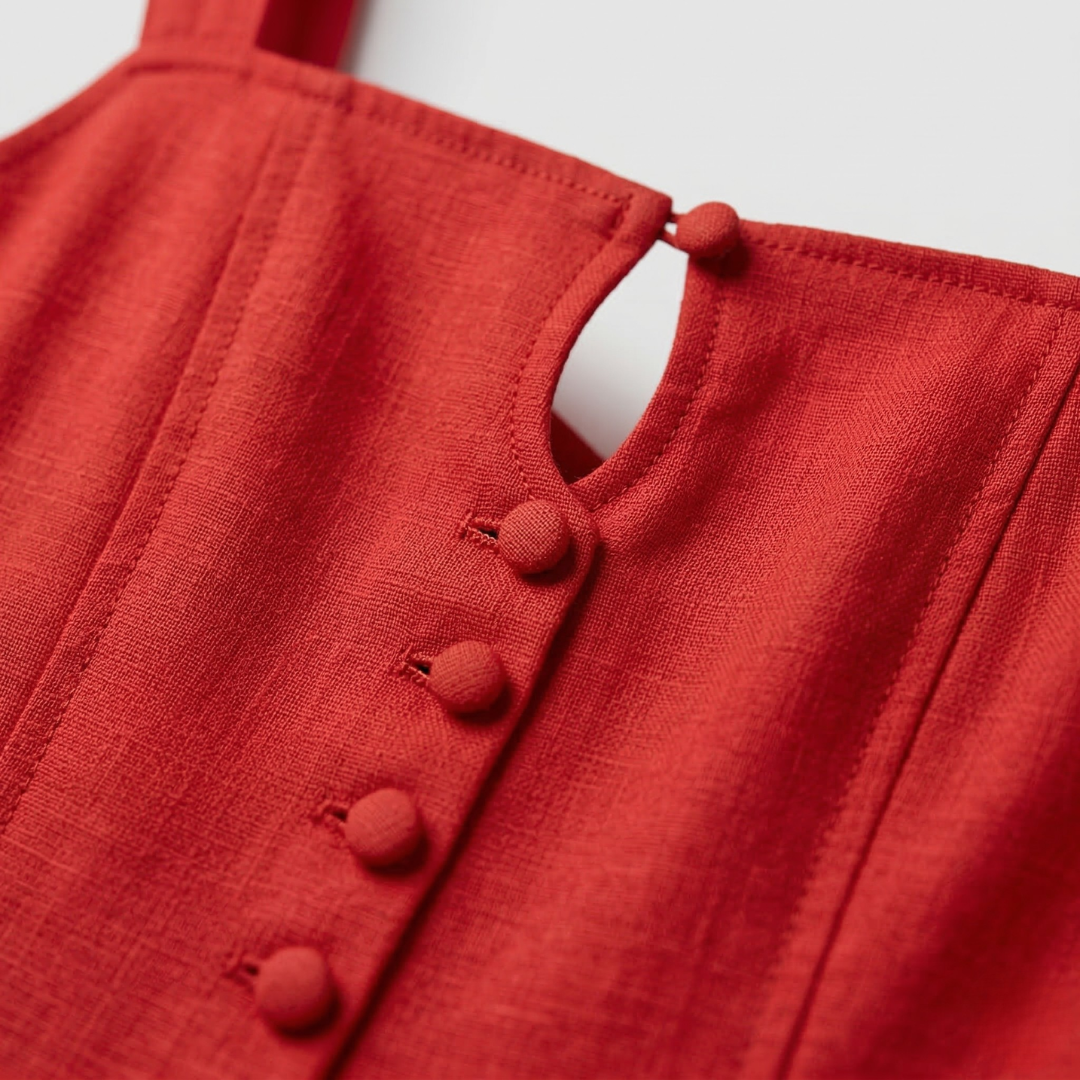 Casual Fit Summer Midi Dress with Square Neckline