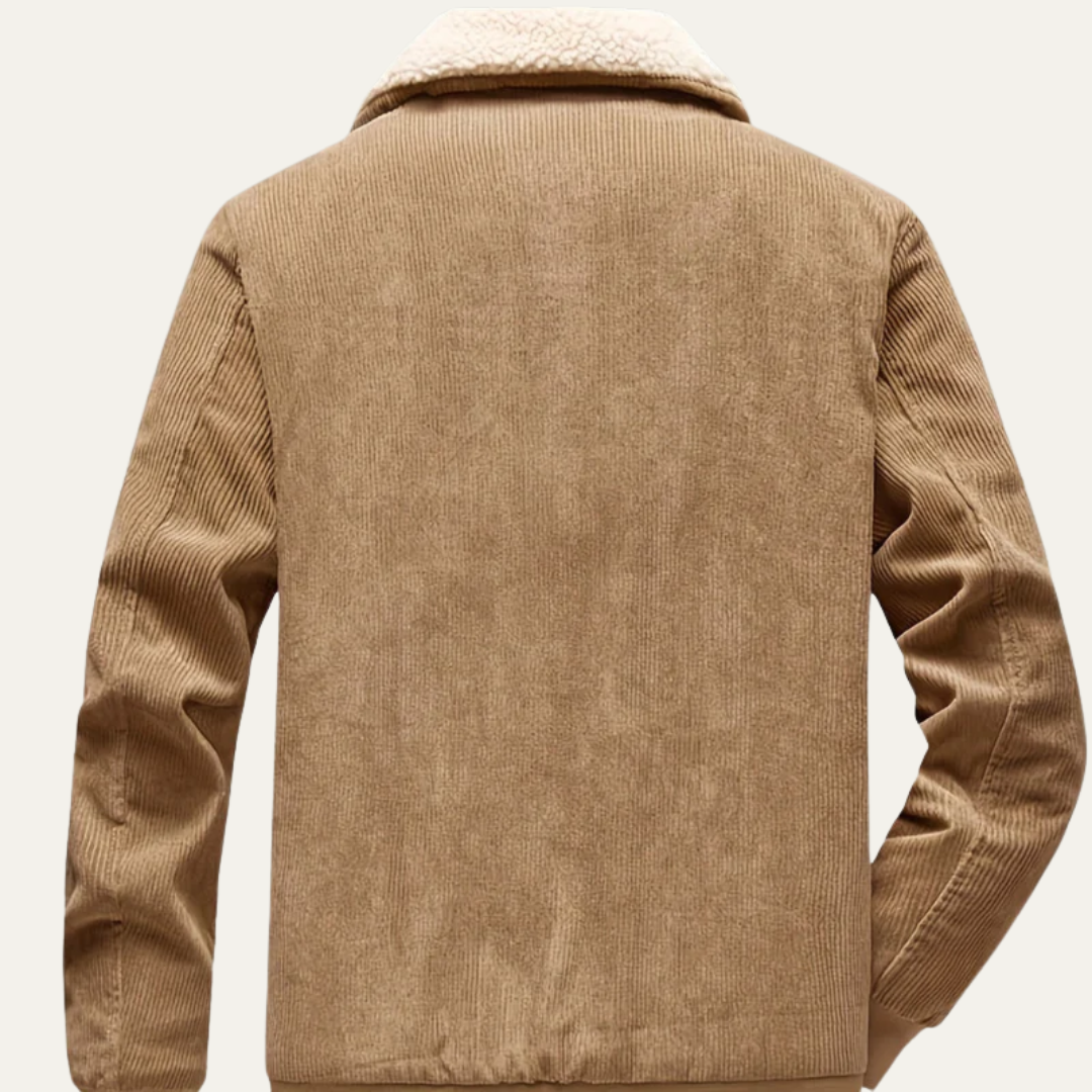 Warm Shearling Lined Men's Zip Up Jacket