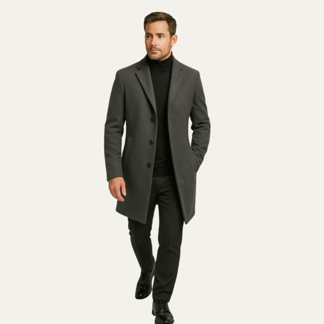 Men's Traditional Full Length Wool Coat