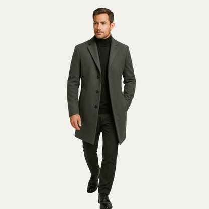 Men's Traditional Full Length Wool Coat