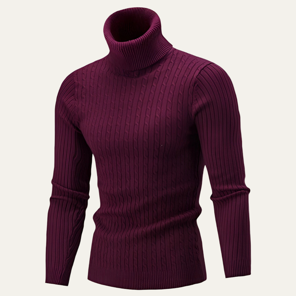 Men's Classic Fit Crew Neck Sweater with Textured Knit