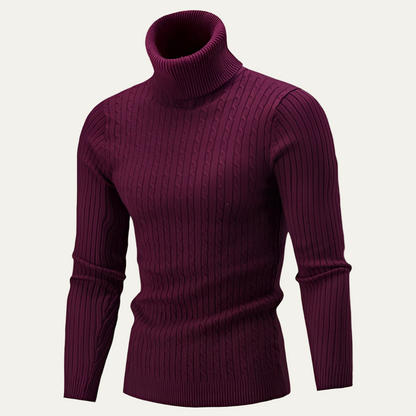 Men's Classic Fit Crew Neck Sweater with Textured Knit