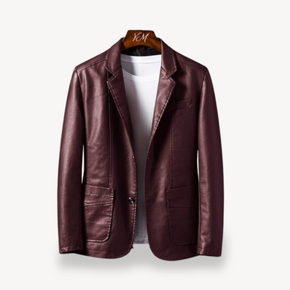 Men's Synthetic Leather Coat Jacket