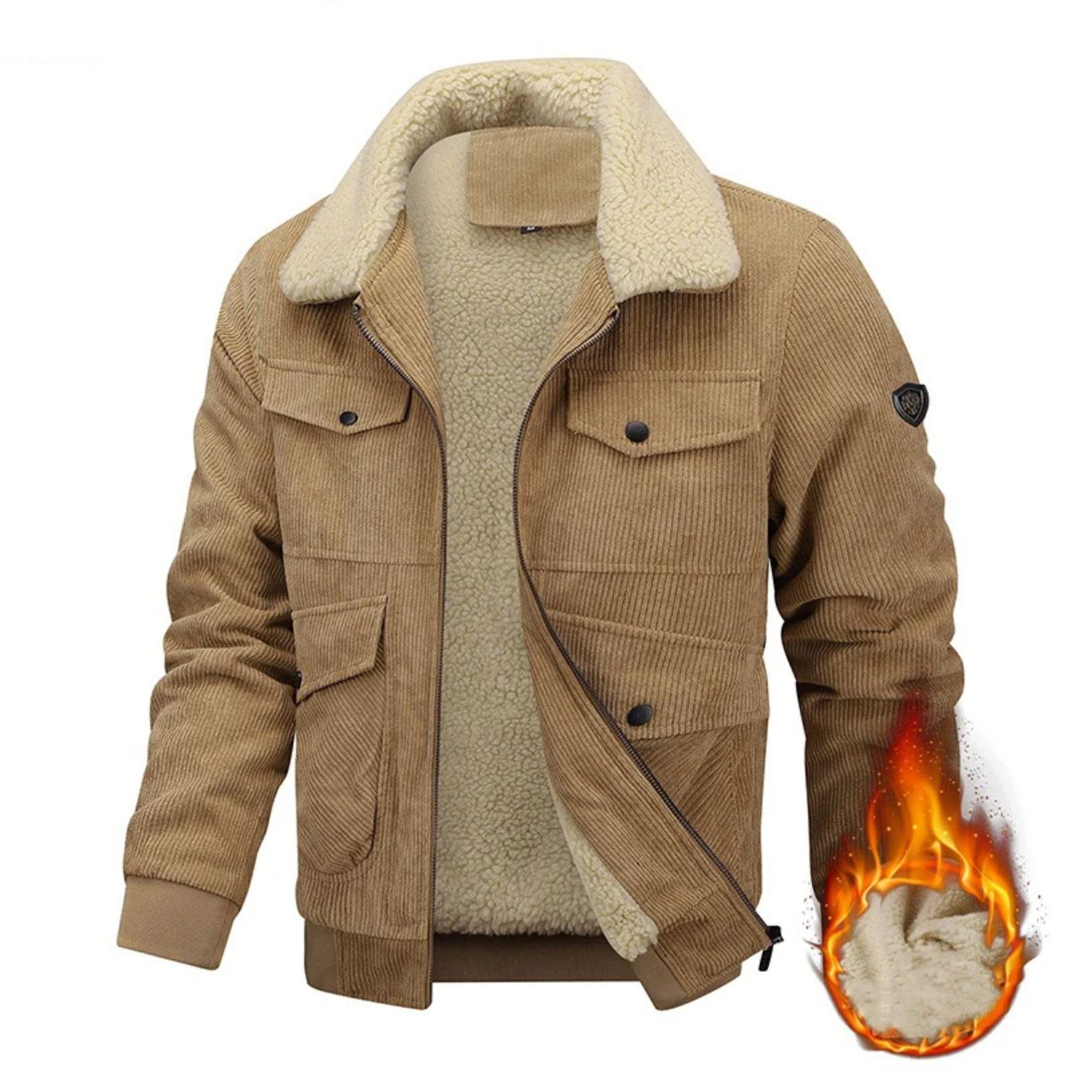 Warm Fleece Lined Classic Corduroy Mens Jacket