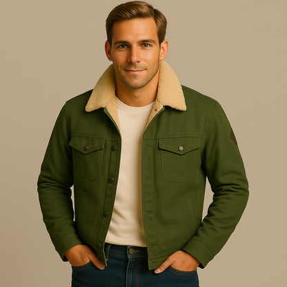 Warm Faux Fur Lined Denim Shirt Jacket