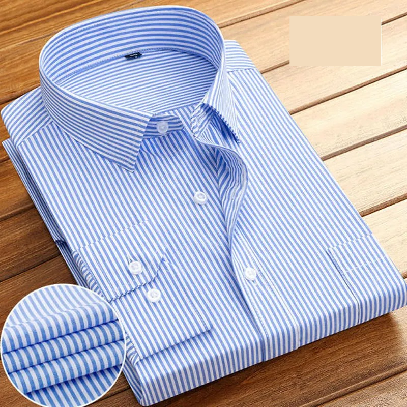 Traditional Mens Formal Striped Button Down Shirt