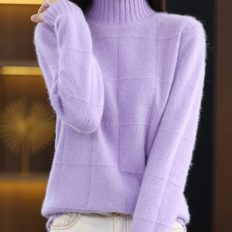 Cozy Plaid Waterproof Crew Neck Sweater