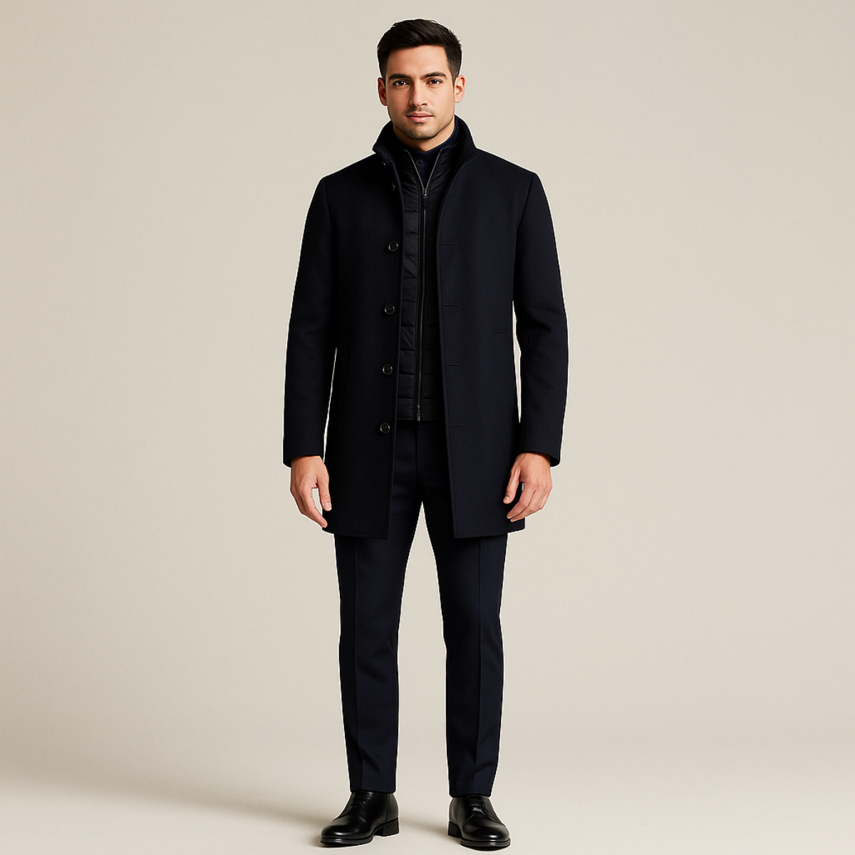 Warm Mens Classic Wool Winter Coat