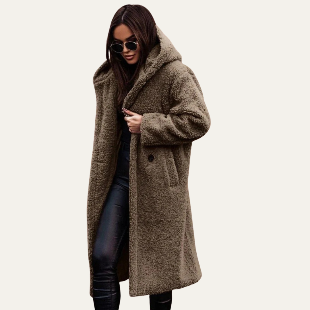 Ladies Large Faux Fur Parka Coat