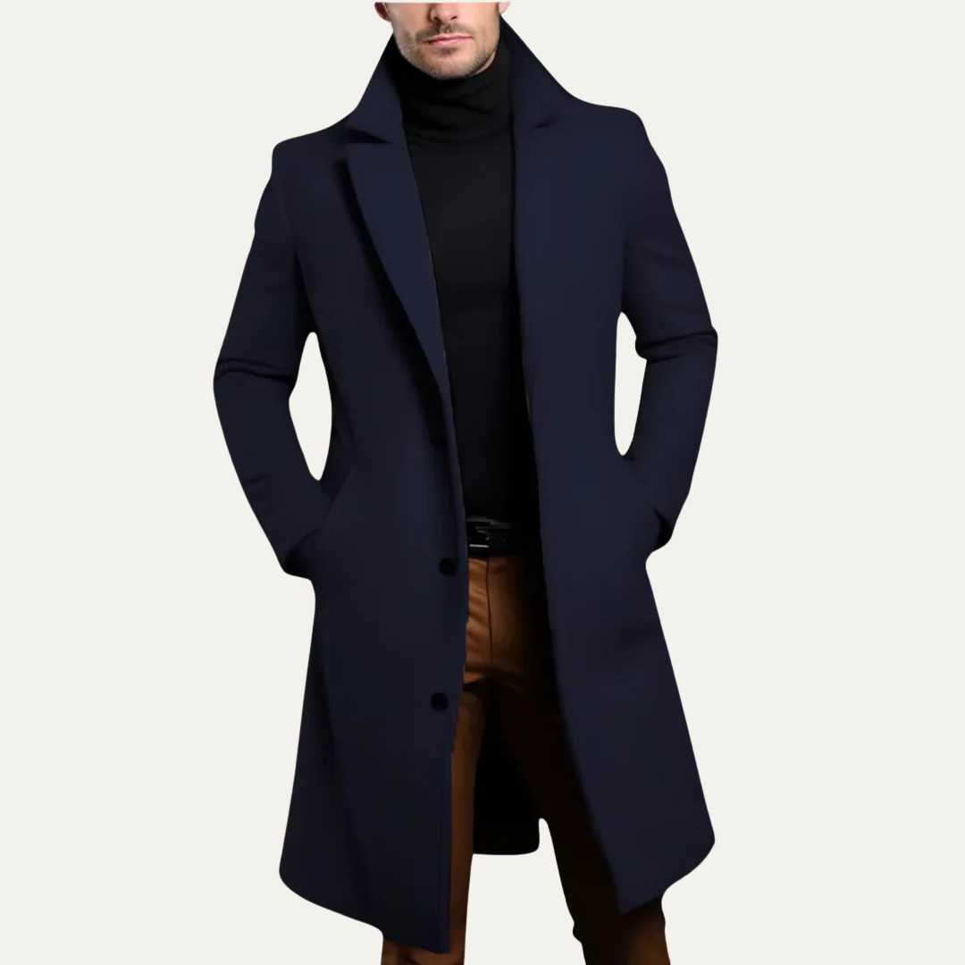Classic Fit Men's Wool Trench Coat