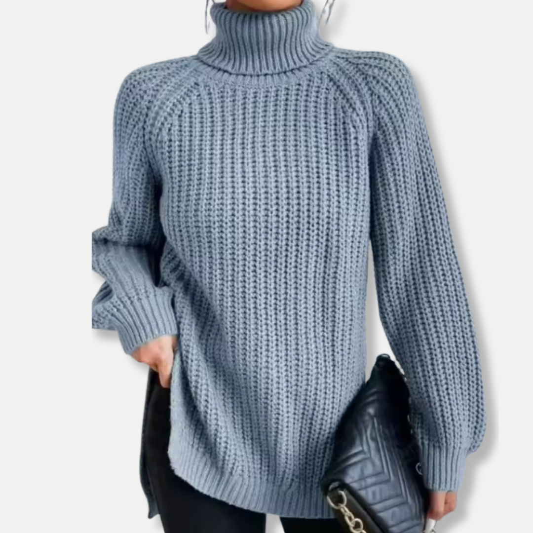 Comfy Oversized Turtleneck Wool Sweater