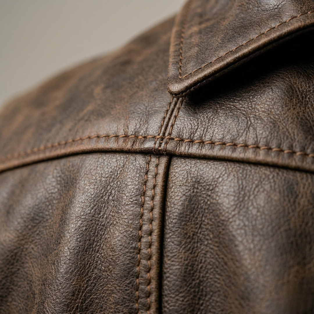 Stylish Men's Zipper Leather Coat Casual Wear