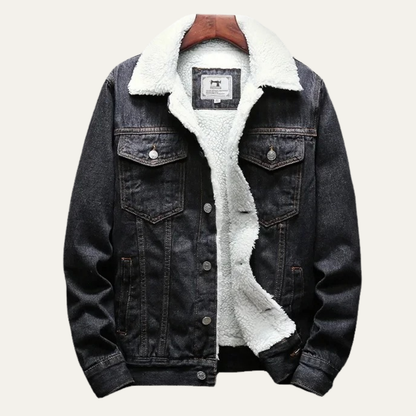 Warm Men's Fleece Lined Denim Coat