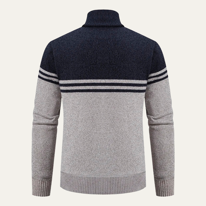 Warm Men's Cable Knit Fleece Lined Cardigan Sweater