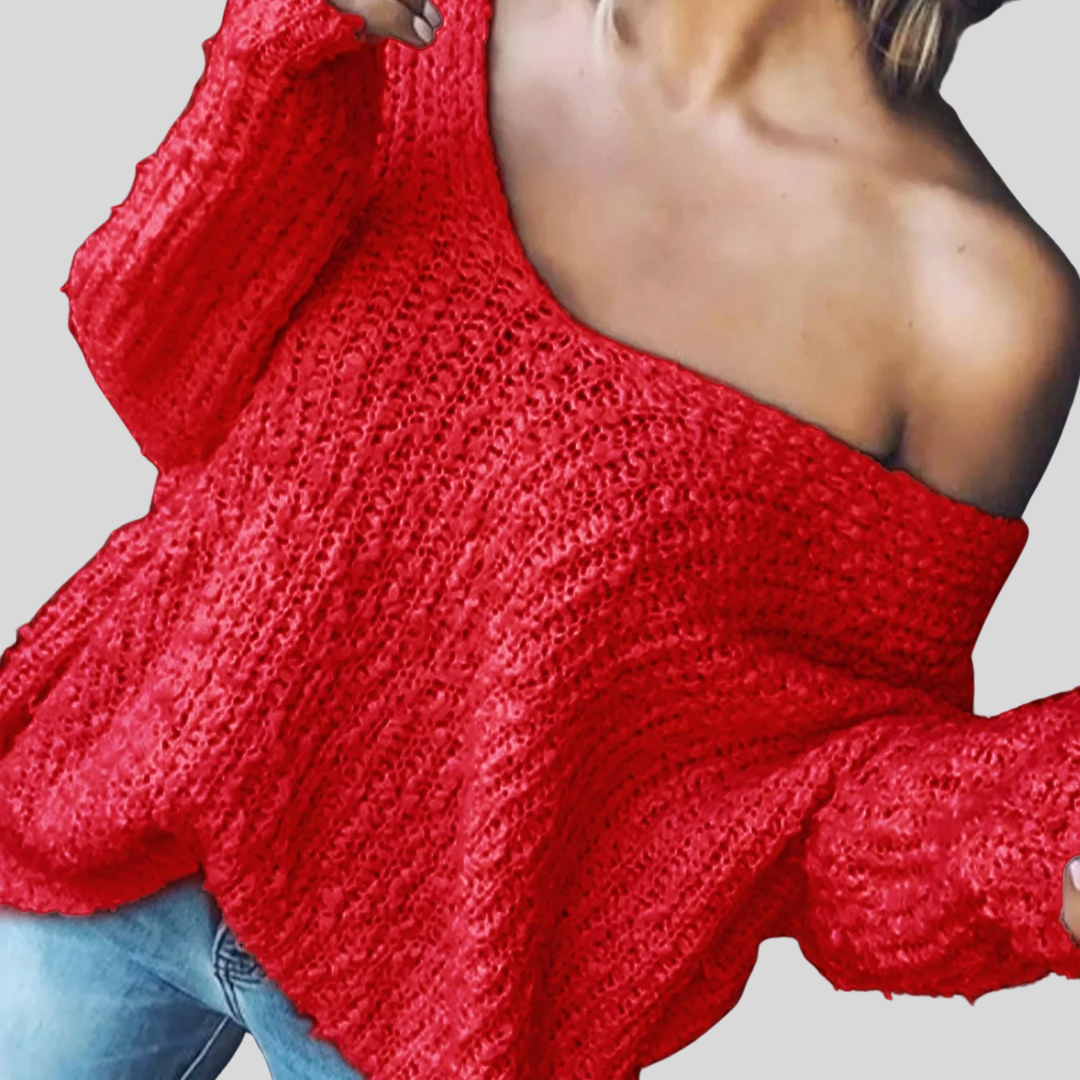 Soft Relaxed Fit Crew Neck Long Sweater