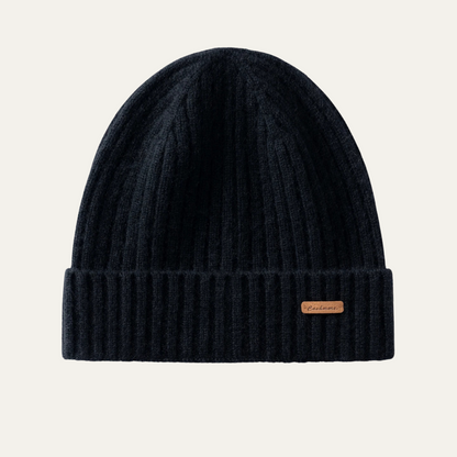 Warm Mens Ribbed Cashmere Winter Hat