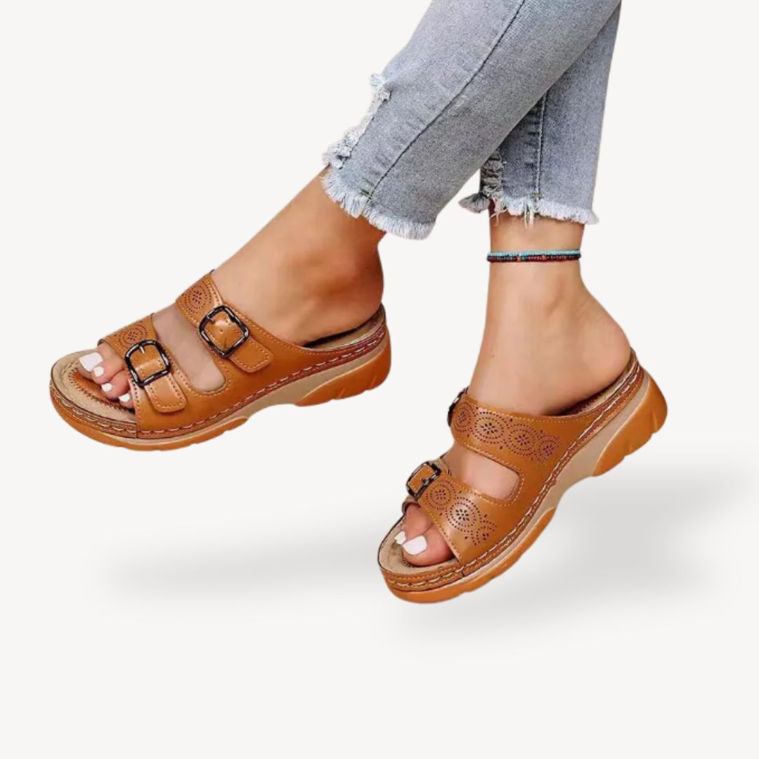 Supportive Soft Strap Sandals for Women PU