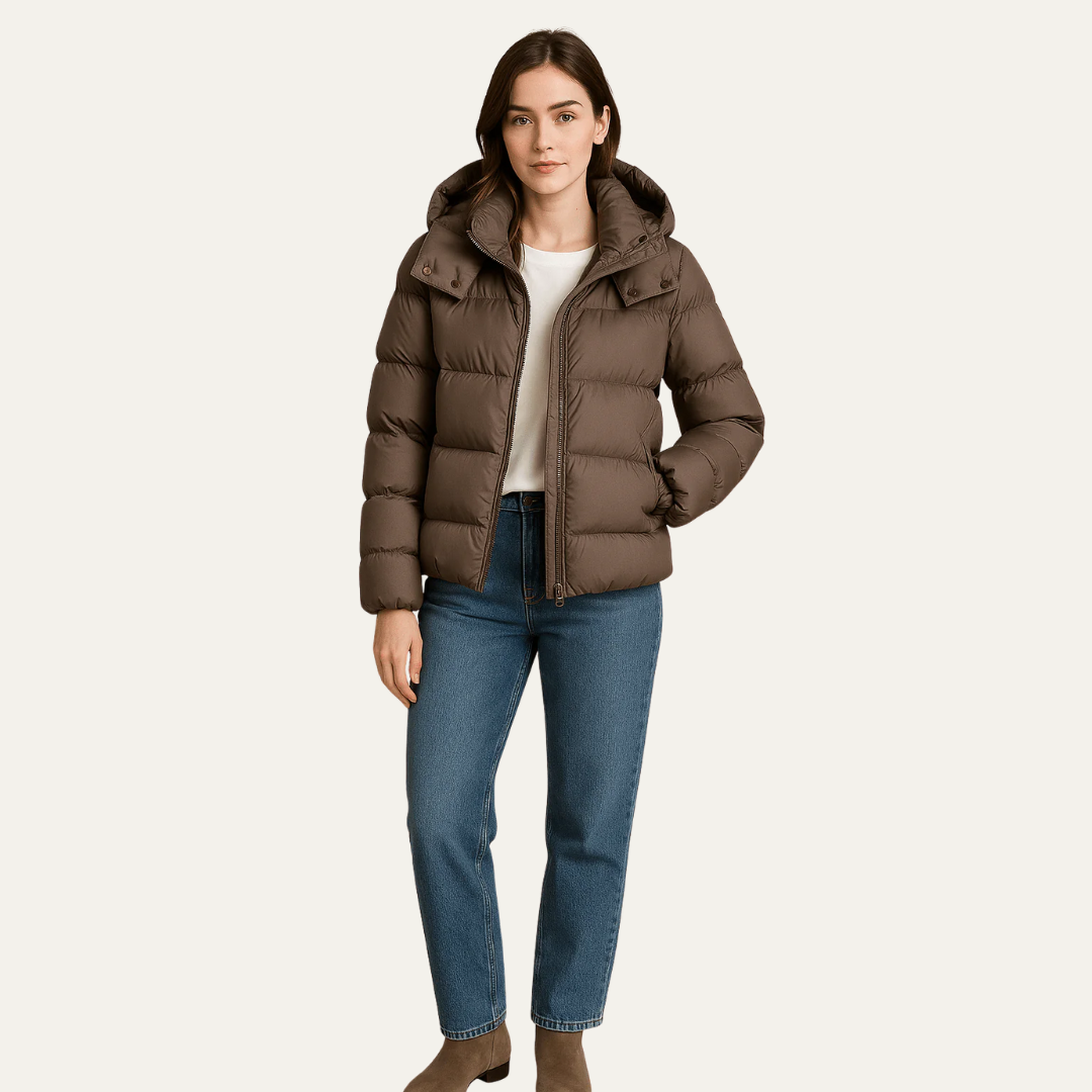Warm Hooded Short Down Puffer Coat - OutfitLondon