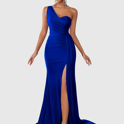 Asymmetrical Floor Length Evening Dress