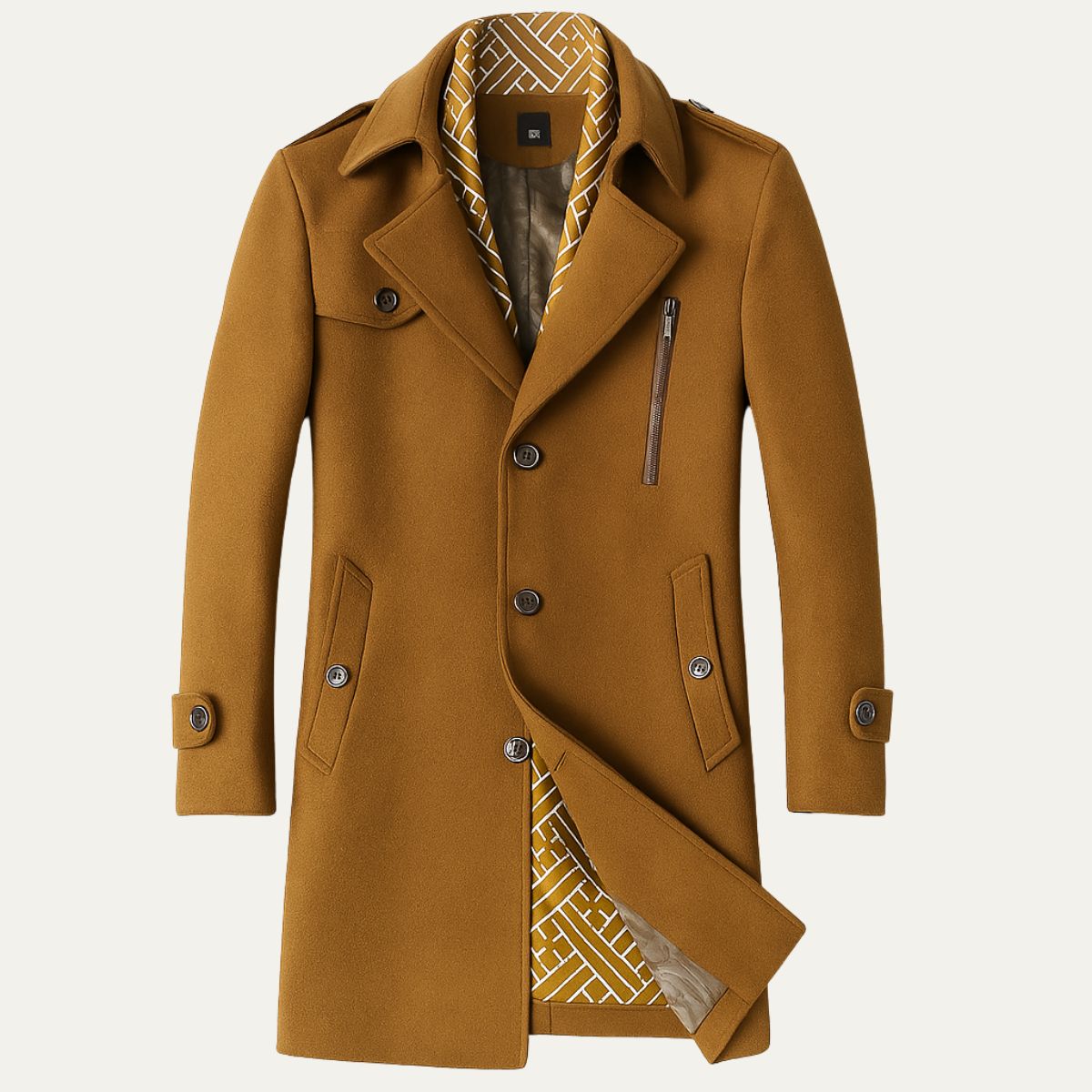 Classic Fit Mens Tailored Overcoat