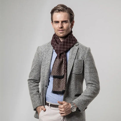 Luxury Soft Burgundy Men's Cashmere Scarf