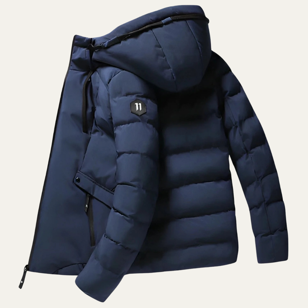 Warm Men's Full Zip Padded Parka Jacket - OutfitLondon