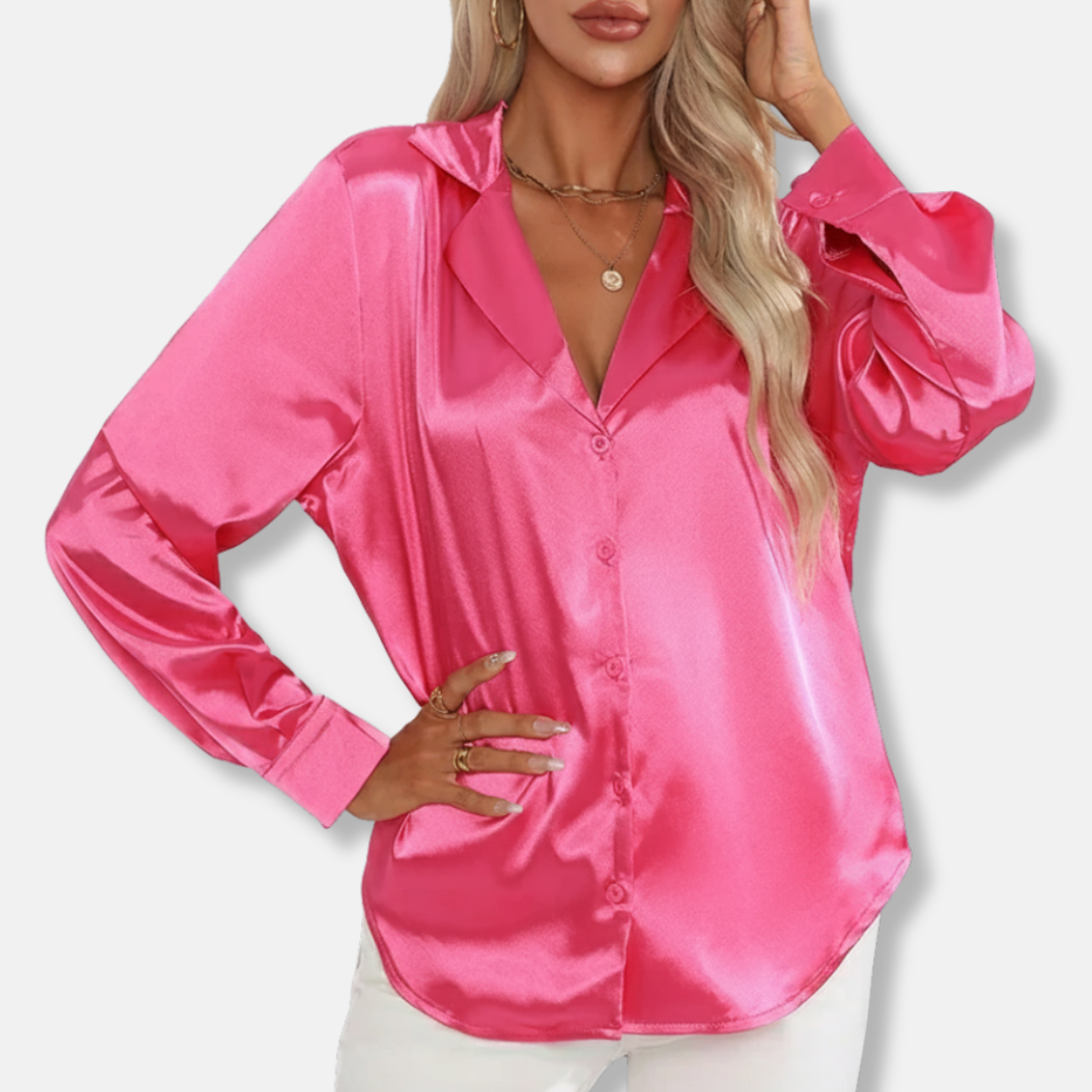 Soft Satin Casual Collar Blouse
