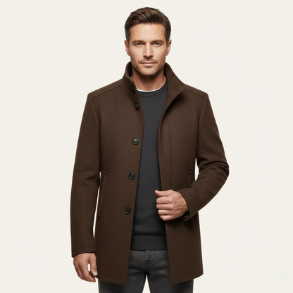 Thermal Mens Wool Coat with Insulated Lining