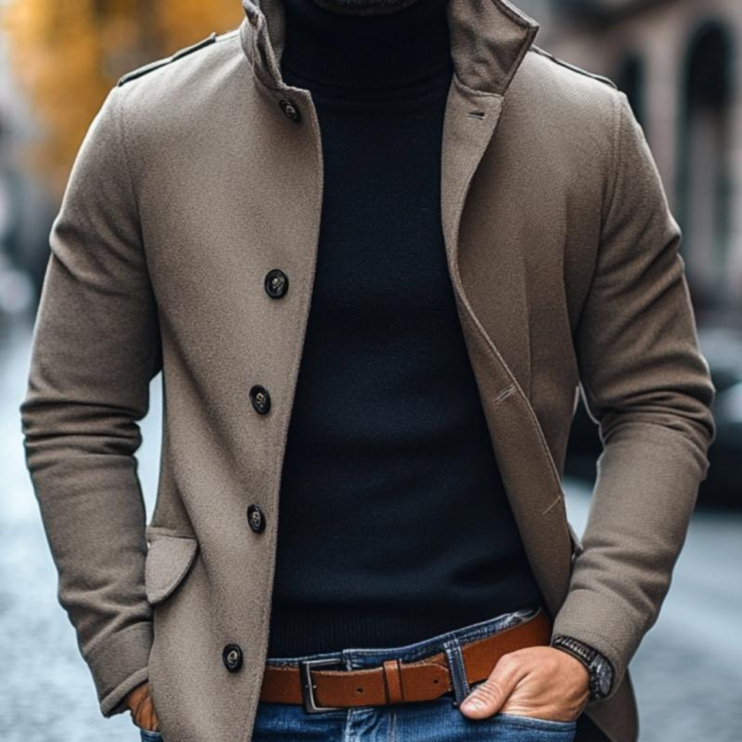 Men's Tailored Fit Overcoat | Stylish