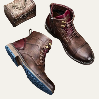 Men's Embossed Slip On Ankle Boots Croc Style