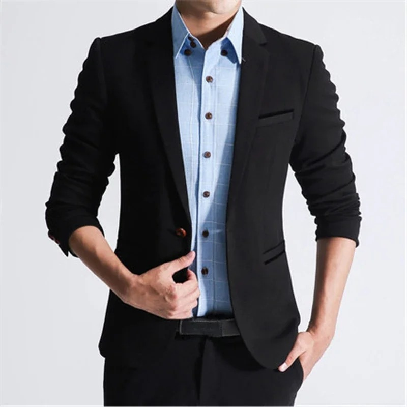 Slim Fit Classic One Button Mens Blazer