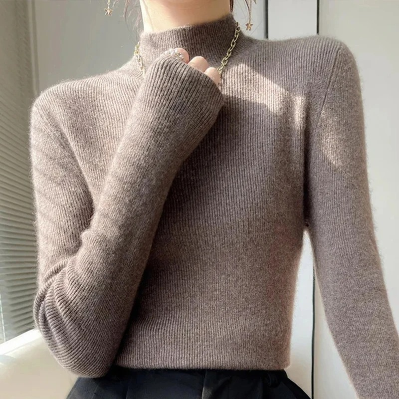 Cozy Fitted Ladies Wool Winter Sweater