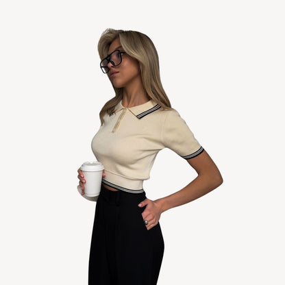 Fitted Crew Neck Short Sleeve Tee for Women