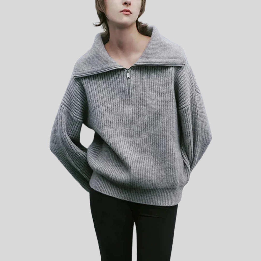 Soft Relaxed Fit Half Zip Sweater