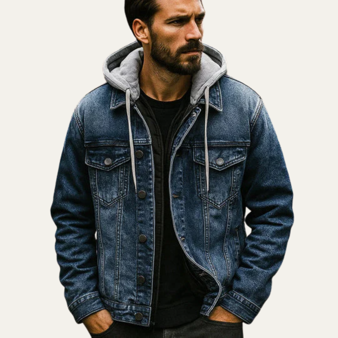Ripped Vintage Style Denim Jacket