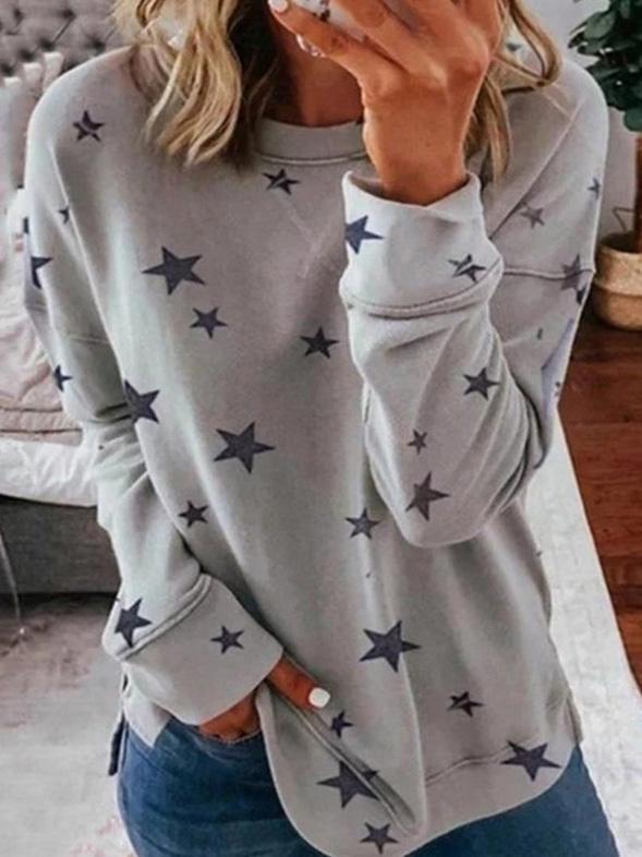 Warm Star Print Women's Sweatshirt