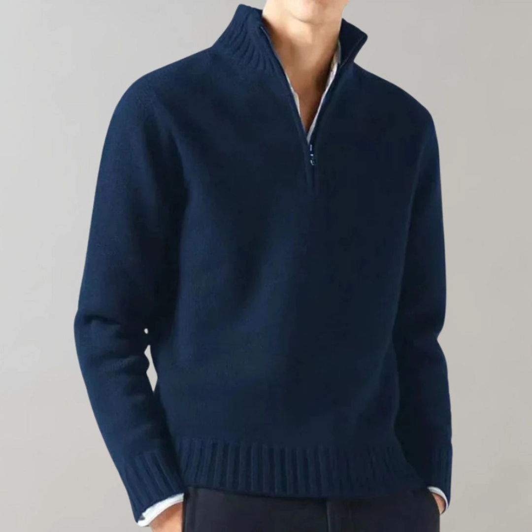 Soft Men's Zip Up Crew Sweater