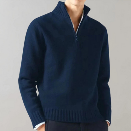 Soft Men's Zip Up Crew Sweater