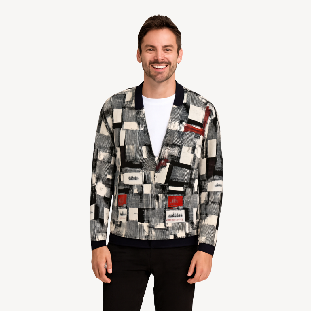 Stylish Graphic Knit Cardigan