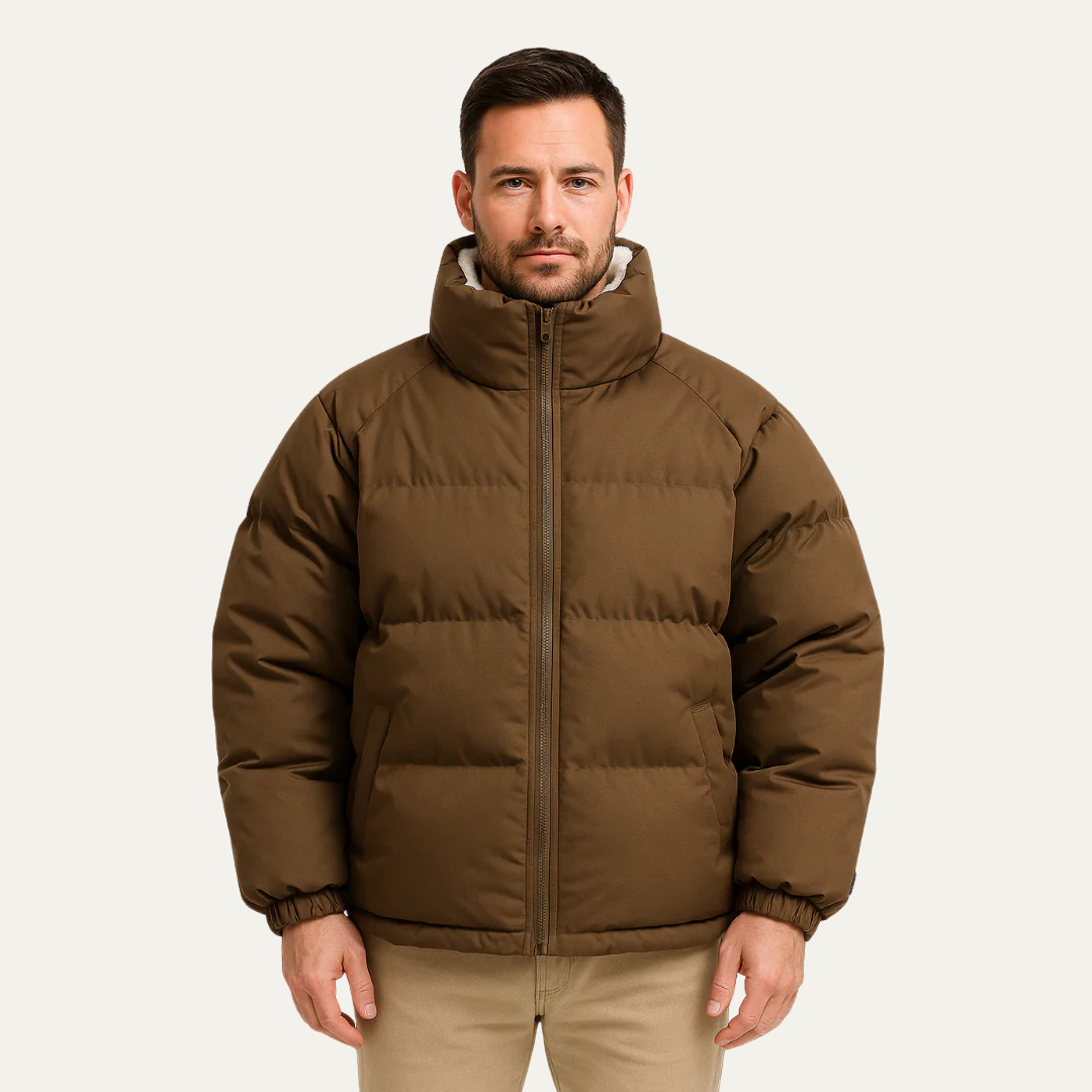 Warm Reversible Fleece Lined Puffer Coat - OutfitLondon