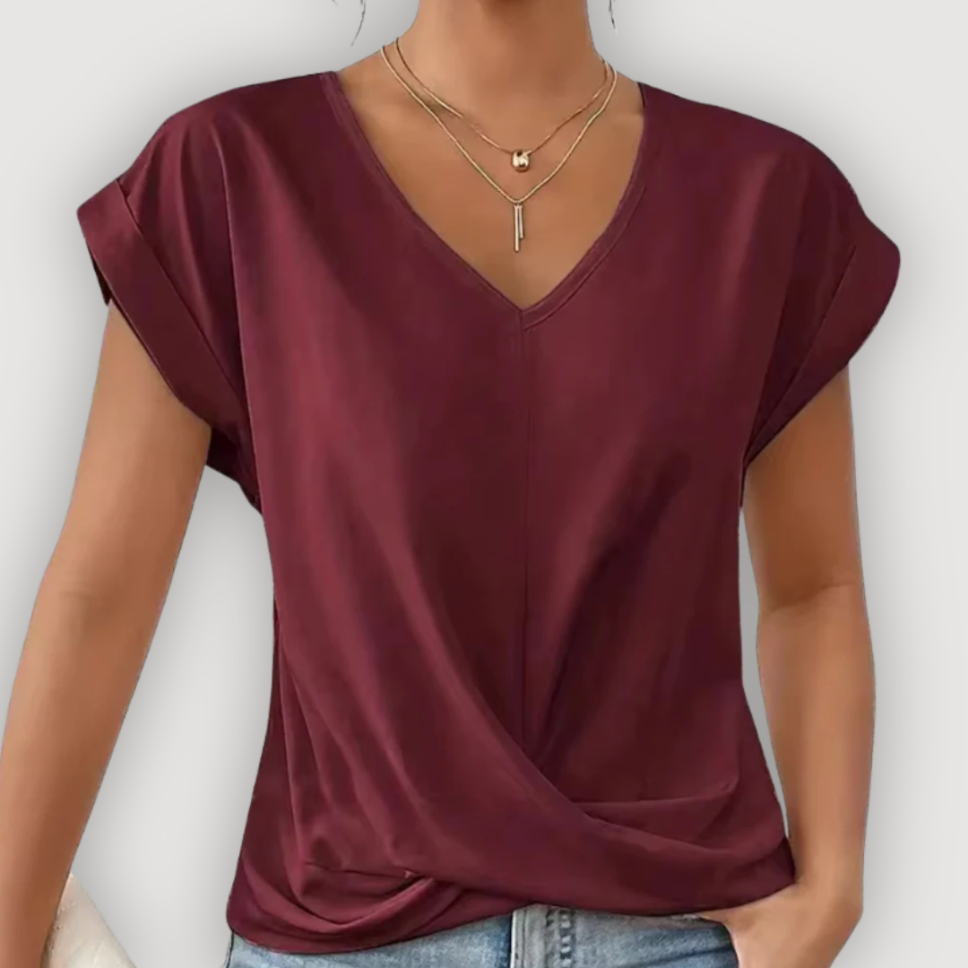 Elegant V Neck Feminine Blouse