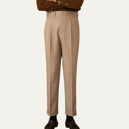 Classic Fit Pleated Cuffed Men's Pants