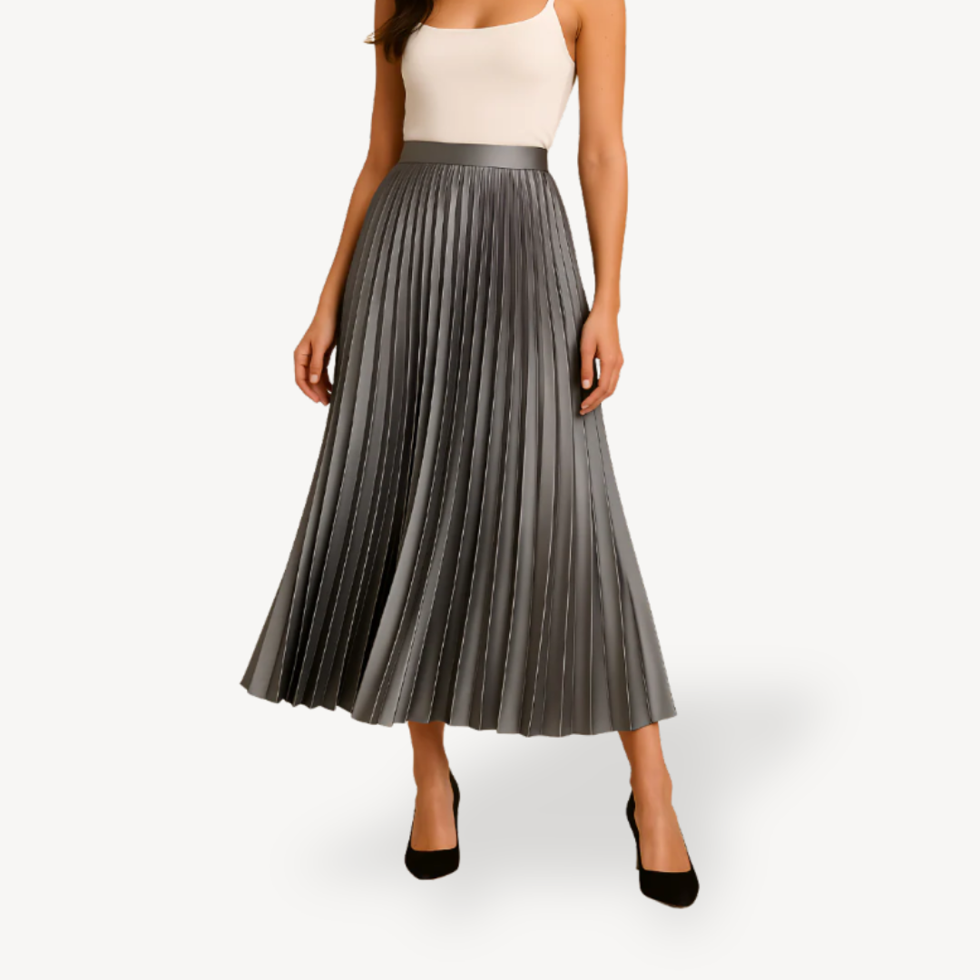 Luxury Folded Knee Length Skirt for Women