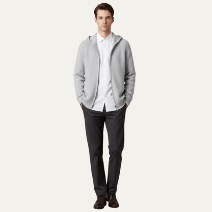 Men's Warm Zip Up Sweater Jacket - OutfitLondon