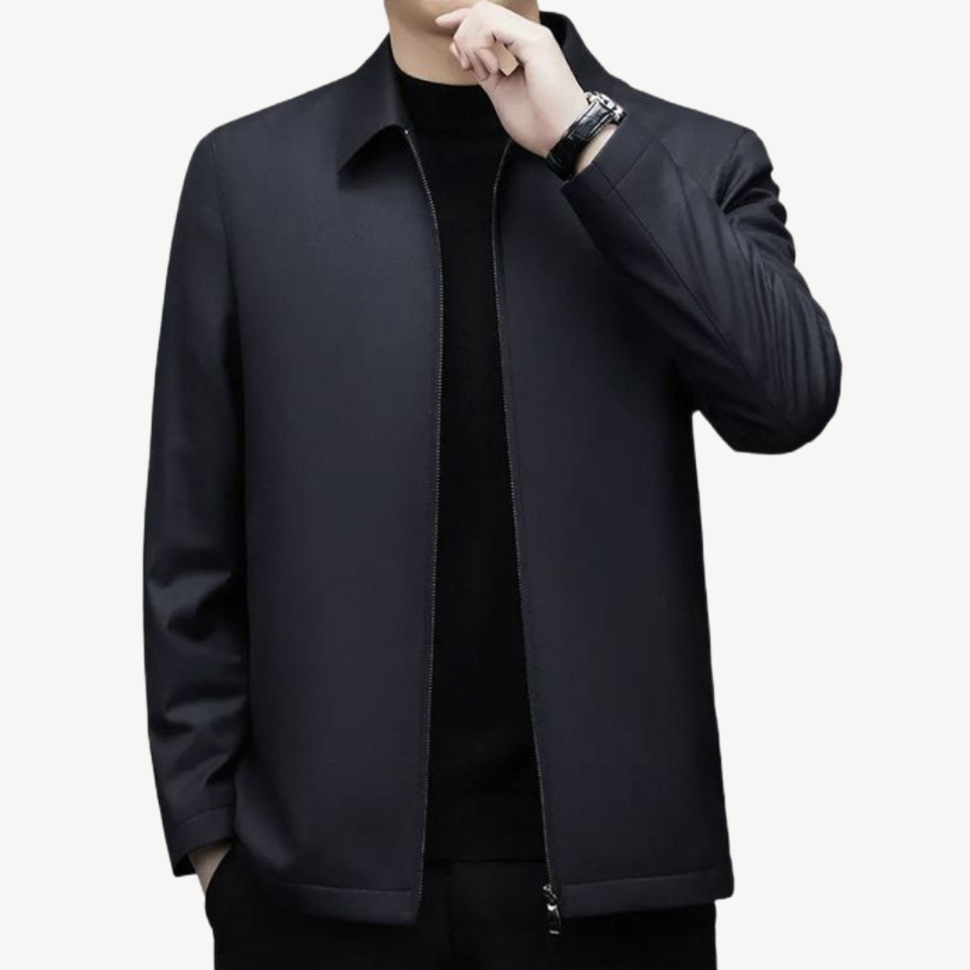 Timeless Simple Mens Leather Jacket - OutfitLondon